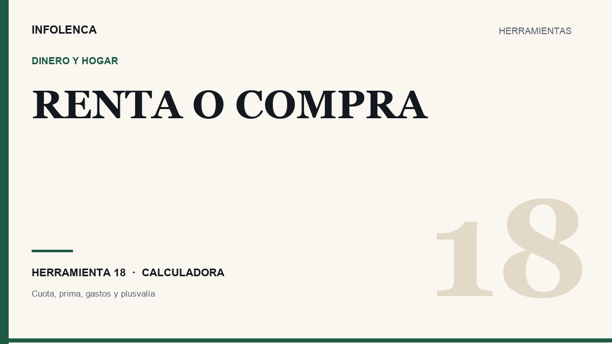 Ilustración del comparador de renta vs compra de vivienda