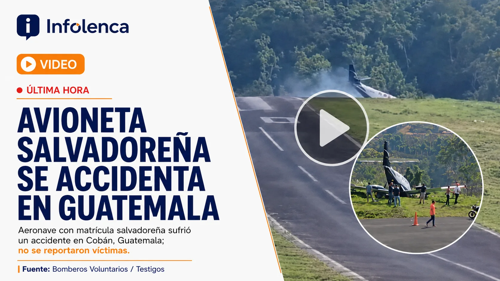 Accidente aéreo en Cobán: video muestra momento del percance de avioneta salvadoreña