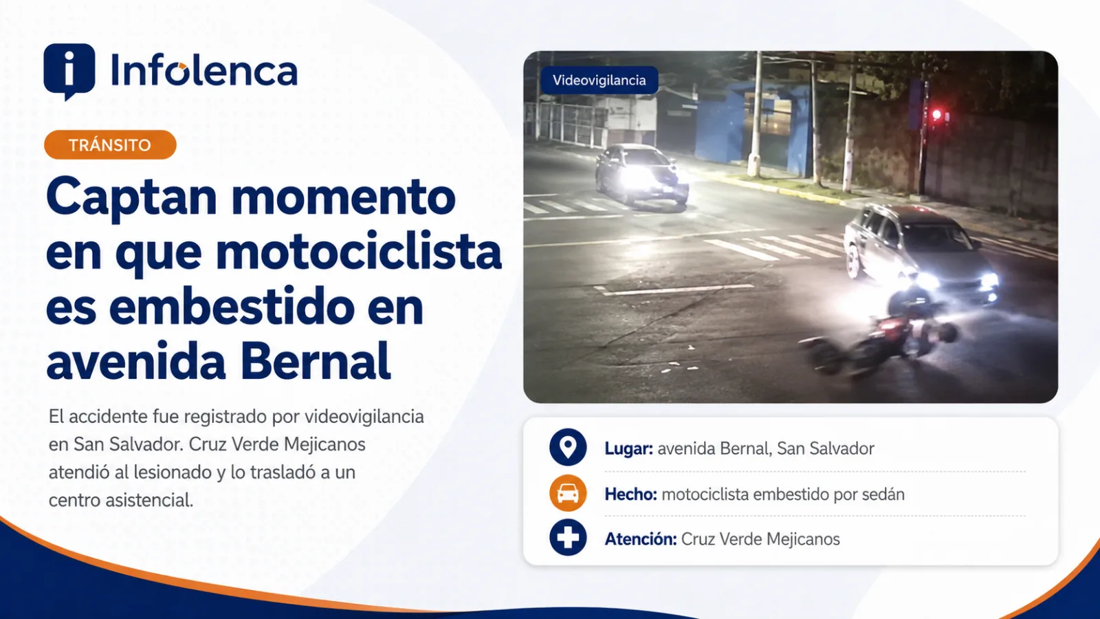 Motociclista embestido por vehículo en la avenida Bernal: impactante accidente captado en video