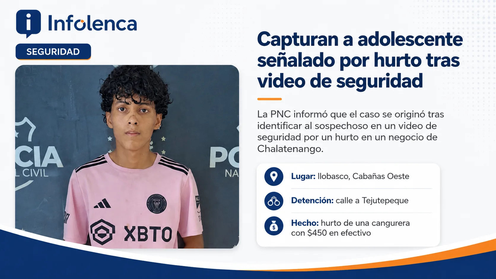 Detienen a menor en El Salvador por robo captado en video de seguridad